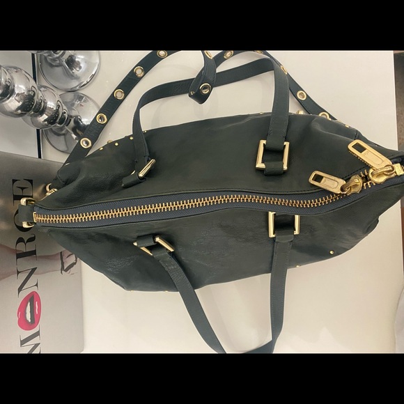 Dark green leather Juicy Couture large shoulder bag with strap - Picture 5 of 14